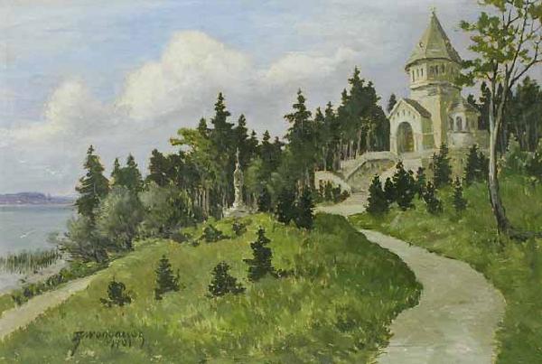 Anton Genberg Votivkapelle in Berg am Starnberger oil painting picture